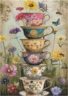 Vintage Flower Cup Puzzle For Adults 1000 Pieces  Nature Challenging Spring F   