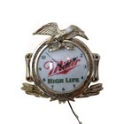 Vintage Miller High Life Lighted Beer Clock Bar Sign Working Well - Exceptional