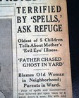 Detroit Family Of 7 Bewitched Witches Wicca Spells Cursed Hexed 1929 Newspaper