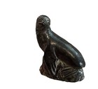 Vintage Alaska Soapstone Seal Figurine Hand Carved Inuit Style Signed Wf
