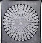 Indian Hippie Bohemian Psychedelic Golden Blue Peacock Mandala Wall Hanging