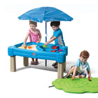 Step2 Cascading Cove Blue Plastic Sandbox And Water Table For Toddlers With Cove