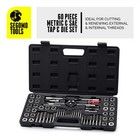 Segomo Tools 60 Piece Metric   Sae Threading Tap   Die Tool Set - Td60mmsae