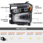Pair Full Led Headlights For 2022-2024 Chevy Silverado 1500 Lt   Rst Black