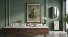 Mermaid Reading Book Bathtub Poster Green Vintage Bathroom Wall Art Print