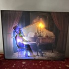 Home Accents Holiday Haunted Piano Lighted Canvas Halloween Wall Decor