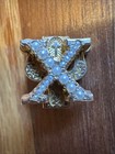 Vintage Chi Psi 10k Yellow Gold And Seed Pearls  Fraternity Pin