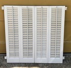 31 1 4  Tall X 30 1 4  Wide Wood Interior Louver Plantation Window Shutters Vtg