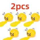 2-pack Funny Vomiting Egg Yolk Stress Relief Toy Squishy Decompression Lazy Ball