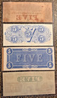 Lot Of 4 Confederate States Of America Bills  5   5   5    5