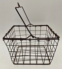Rustic Square Decorative Wire Basket W handle 6  X 6  Country Farmhouse Decor