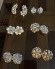 Vintage Bundle Of Aurora Borealis Crystal And Faux Pearl Jewelry 12 Piece Lot