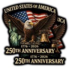 Usa 250th Anniversary Vinyl Sticker 2 Pack Eagle Liberty Patriotic Car Decal 
