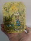 Set Of Three 1970 Vintage Dutch Children   s W  Mushrooms And Cats Wall Plaques 