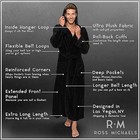 Msrp  52 Ross Michaels Mens Black 2xl 3xl Luxury Robe Hooded Big And