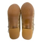 Girls Gold Glitter Mary Jane Dress Shoes Princess Rhinestone Block Heel Sz 2 Nib