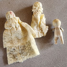 Set Of 3 Tiny Antique Porcelain Dolls W  Handmade Dresses Circa Early 1900 s