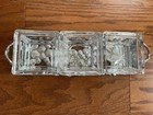 Vintage Arthur Court Aluminum Grape Vines Condiment Tray With 3 Glass Bowls  11   