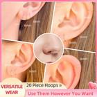 20pcs Small Gold Huggie Hoop Earrings Women Thin Tiny Cartilage Earring Set   20