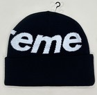 New In Bag Supreme Box Big Logo Black Beanie Fw24