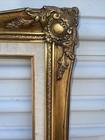 Vintage Gold Ornate Baroque Carved Wood Picture Frame Linen Insert 21 5x25 75