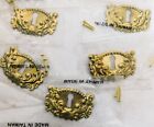 Lot Of 9 Vintage Stamped Brass Cabinet Furniture Keyhole Cover Ornate 2  Taiwan