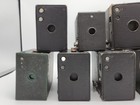 Lot Of 7 Vintage Eastman Kodak Brownie Film Box Cameras Display - Untested As-is