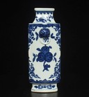 Old Chinese Blue And White Porcelain Vase W  Peach Qianlong Mk Th2283