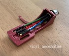 Technics Style Red Headshell W  Ofc Gold Plated Wire Leads  Universal Fit 
