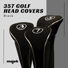 New Black Zipper 3 5 7 Wood Set New Driver Golf Club Head Covers Black Headcover