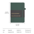 A5 Dot Grid Notebook  Leather Bound  100gsm Thick Paper  Stencils  Green