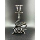 Vintage Cast Iron Dragon Candle Holder - Black