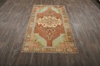4x7 Vintage Turkish Brown Oushak Rug  Handmade Wool Area Rug  Antique Carpet