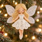 Diamond April Birthstone Fairy Felt Ornament Kit Sequined New Metallic Silver