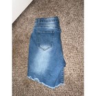 Women   s Large 8 10 Distressed Denim Shorts Raw Hem