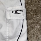 Vtg O neill Board Shorts Mens 32 White Swim Trunks Surf Cargo Pockets Lined Logo
