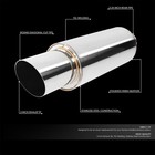 2 25  Inlet Stainless Steel Straight-through Exhaust Muffler 3  Od Diagonal Tip