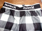 Hurley Black white Plaid Lightweight Slip-on Lounge Oants Little Boy Sz 4 Nwt