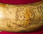 Powder Horn Indian Arrowheads Cabin Decor Schrimshaw