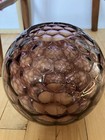 Antique Amethyst Honeycomb Optic Glass Globe Ball Shade Victorian Gas Oil Lamp