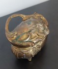 Antique Art Nouveau Benedict 110 Ring Trinket Casket Footed Box Gilded Gold
