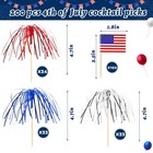200pcs 4th Of July Cupcake Toppers  Patriotic Firework Cocktail Picks Indepen   