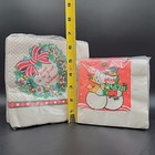 Lot Of 2 Vintage Christmas Paper Napkins Snowman Couple Kissing Jesus Is Heart