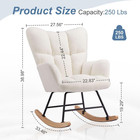 Nursery Rocking Chair  Boho Accent Ottoman  Teddy Upholstered Glider Rocker Acce