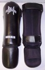New W1 Leather Shin Instep Guards - Muay Thai Kickboxing Mma Ufc - Black Or Blue