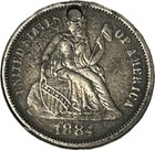 1884 Love Token Seated Liberty Dime - Engraved Design letters  Chain Hole - Lt40