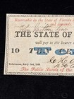 1863 10 Cents Tallahassee State Of Florida Public Lands Obsolete Note