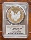 2019 W Silver American Eagle 1 Oz Mercanti Signed Pcgs Pr 70 Dcam Fdoi  1 Coin