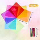 Colored Acetate Sheets - 160 Pack Of 7 5x7 5 Inch Craft Transparency Paper