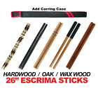 Escrima Sticks Pair 26  Wax Wood Oak Hardwood Kali Arnis  Martial Arts  Add Case